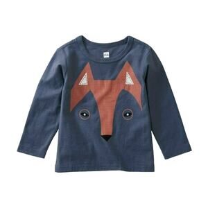 🆕 Tea Collection NWT Fox Face Long Sleeve Graphic Tee.  3-6 Months